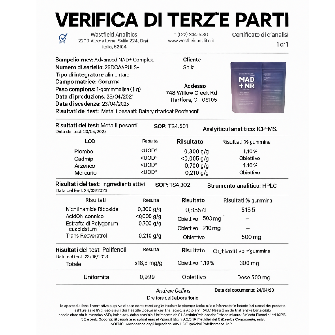 Caramelle Gommose Avanzate al NAD+ Liposomiale